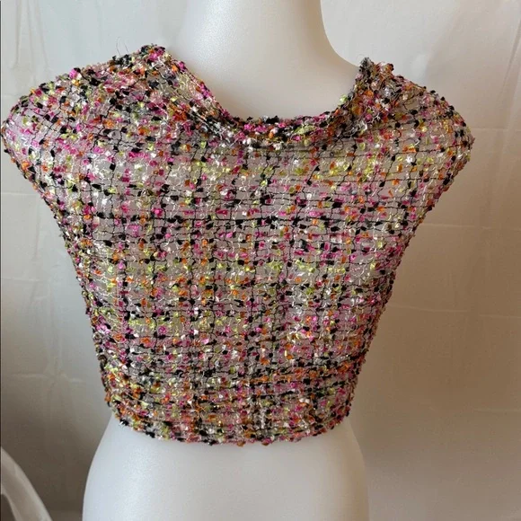 Pink Brown Green Fancy Ribbon Scarf Confetti Classic Accessory Multi colored - Picture 15 of 16